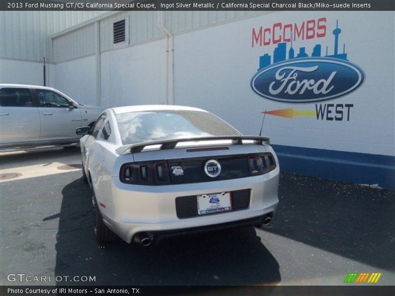 Ingot Silver Metallic / California Special Charcoal Black/Miko-suede Inserts 2013 Ford Mustang GT/CS California Special Coupe