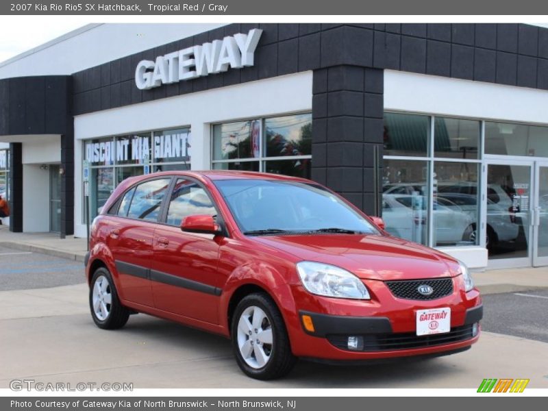 Tropical Red / Gray 2007 Kia Rio Rio5 SX Hatchback