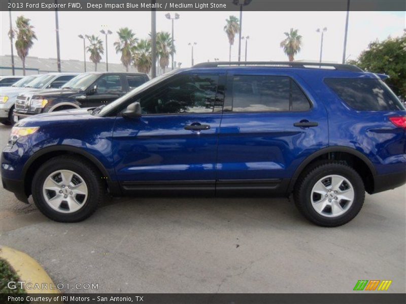 Deep Impact Blue Metallic / Medium Light Stone 2013 Ford Explorer FWD