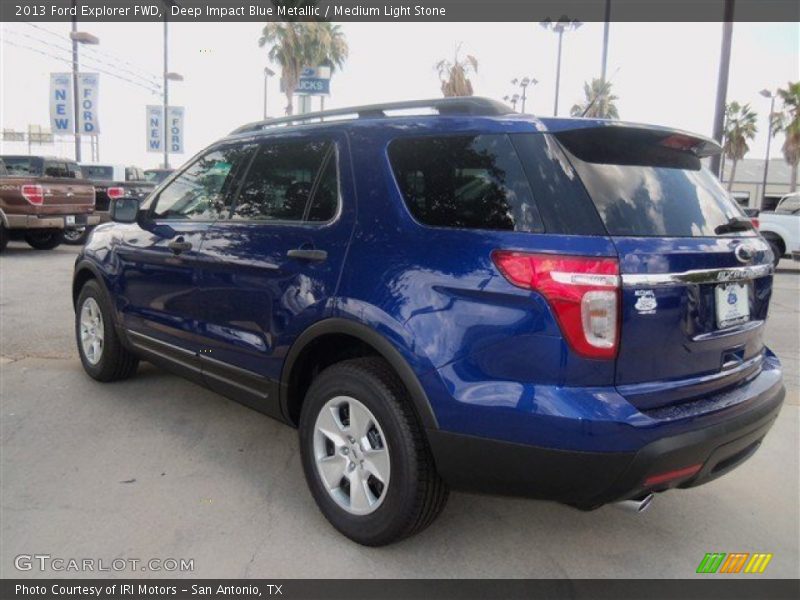 Deep Impact Blue Metallic / Medium Light Stone 2013 Ford Explorer FWD