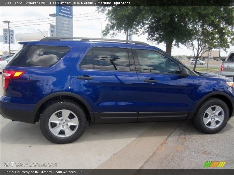 Deep Impact Blue Metallic / Medium Light Stone 2013 Ford Explorer FWD