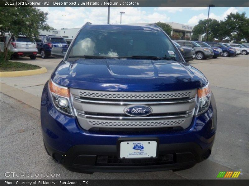 Deep Impact Blue Metallic / Medium Light Stone 2013 Ford Explorer FWD