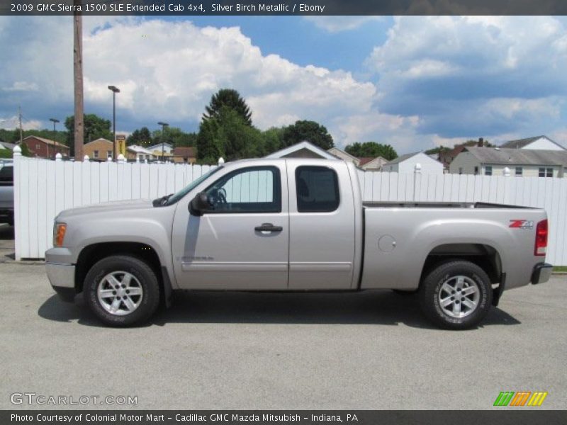 Silver Birch Metallic / Ebony 2009 GMC Sierra 1500 SLE Extended Cab 4x4