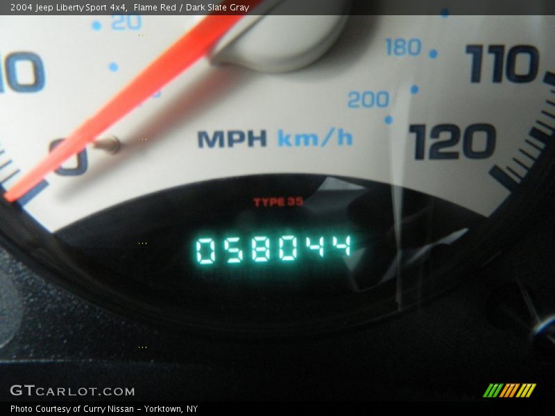 Flame Red / Dark Slate Gray 2004 Jeep Liberty Sport 4x4