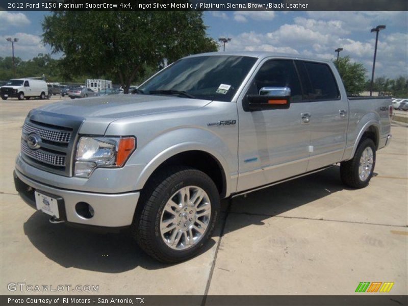 Ingot Silver Metallic / Platinum Sienna Brown/Black Leather 2012 Ford F150 Platinum SuperCrew 4x4