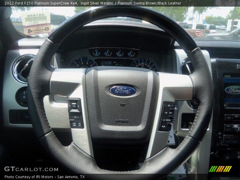 Ingot Silver Metallic / Platinum Sienna Brown/Black Leather 2012 Ford F150 Platinum SuperCrew 4x4