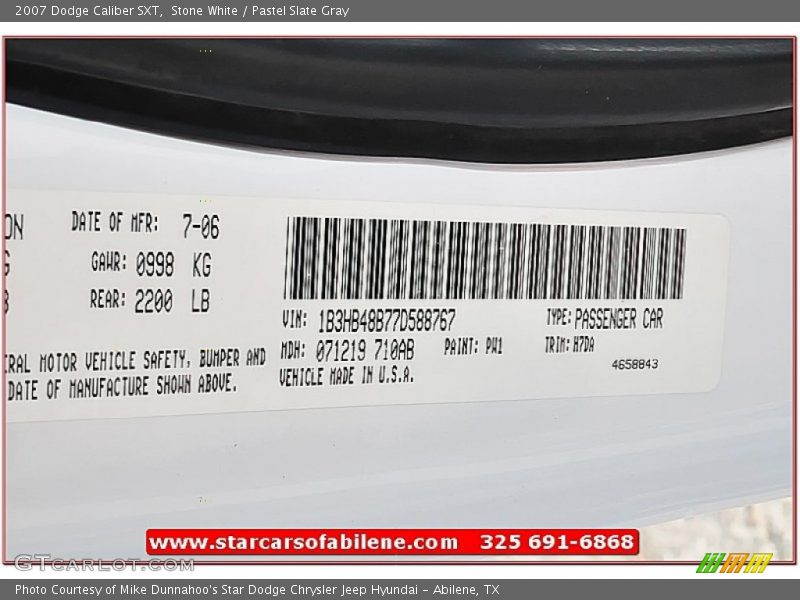 Stone White / Pastel Slate Gray 2007 Dodge Caliber SXT