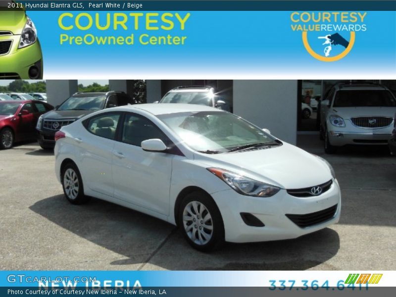Pearl White / Beige 2011 Hyundai Elantra GLS