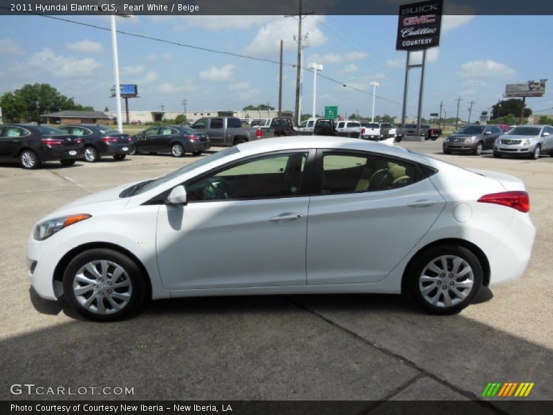 Pearl White / Beige 2011 Hyundai Elantra GLS