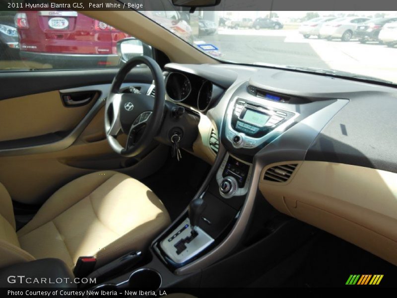 Pearl White / Beige 2011 Hyundai Elantra GLS