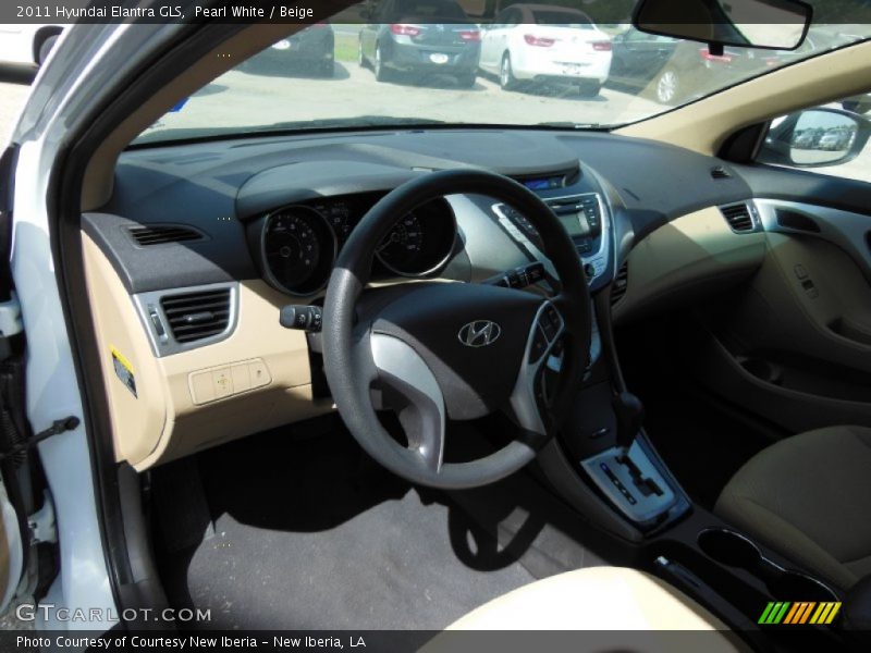 Pearl White / Beige 2011 Hyundai Elantra GLS