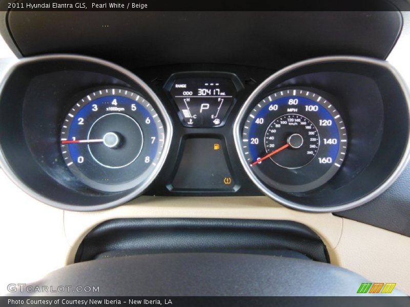 Pearl White / Beige 2011 Hyundai Elantra GLS