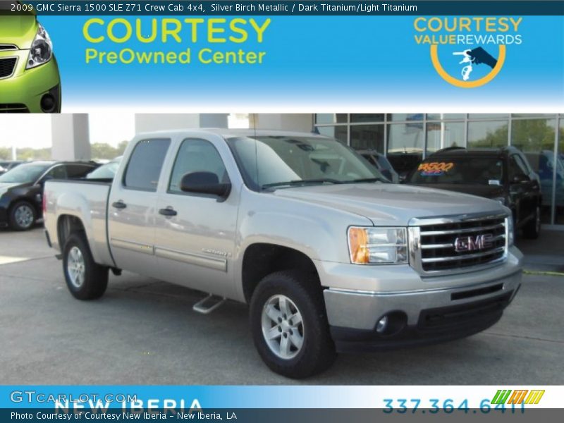 Silver Birch Metallic / Dark Titanium/Light Titanium 2009 GMC Sierra 1500 SLE Z71 Crew Cab 4x4