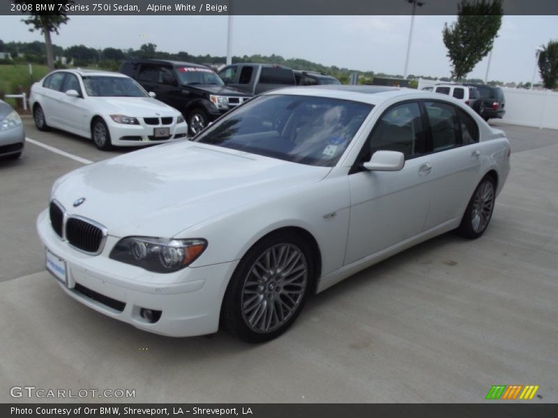 Alpine White / Beige 2008 BMW 7 Series 750i Sedan