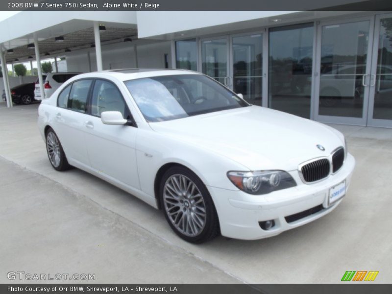 Alpine White / Beige 2008 BMW 7 Series 750i Sedan