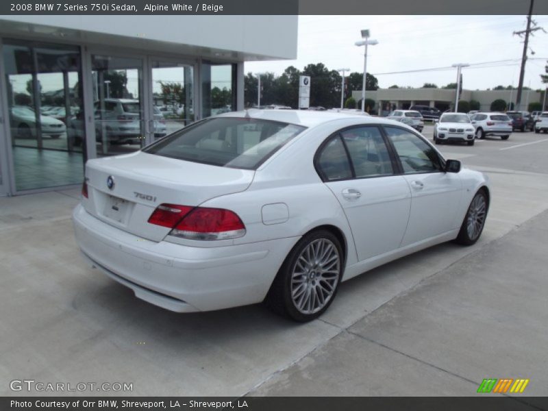 Alpine White / Beige 2008 BMW 7 Series 750i Sedan