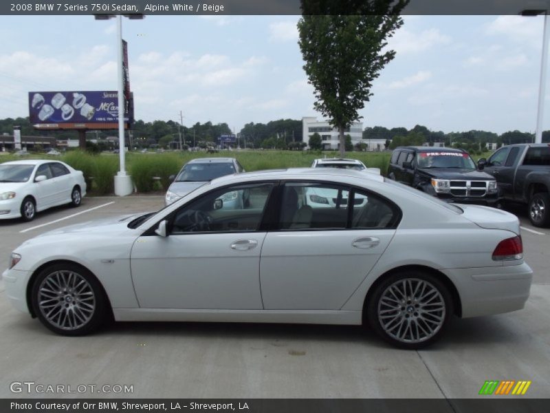 Alpine White / Beige 2008 BMW 7 Series 750i Sedan