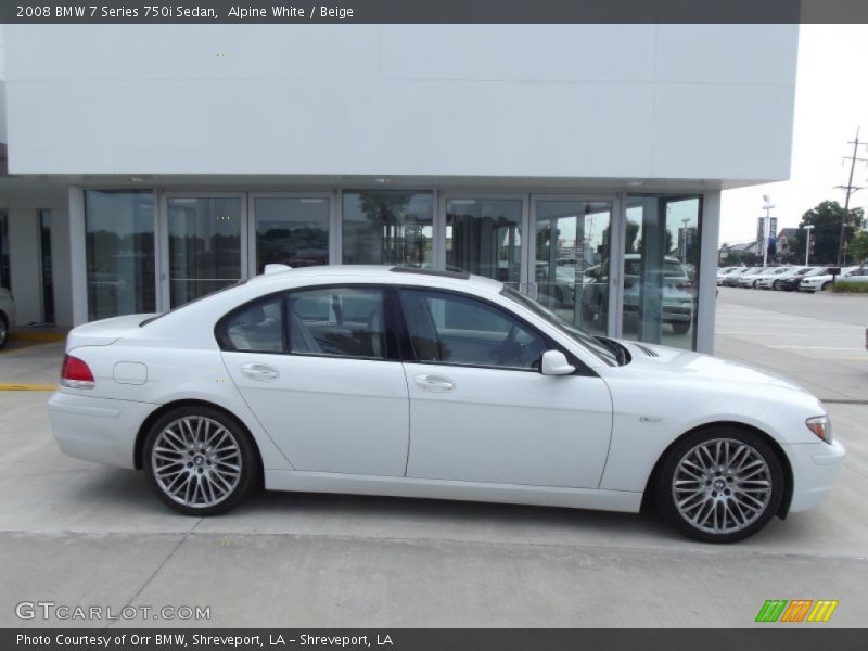 Alpine White / Beige 2008 BMW 7 Series 750i Sedan