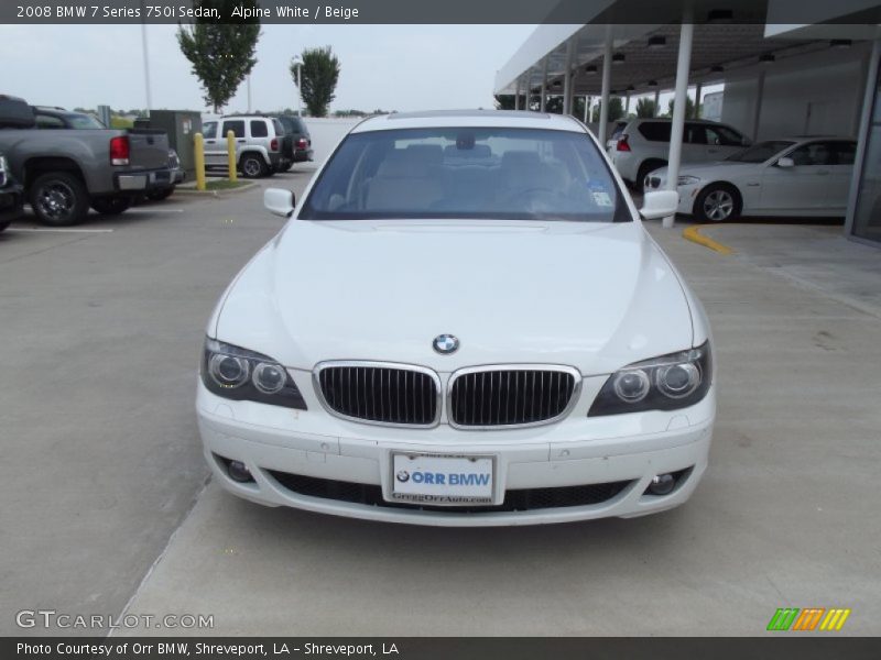 Alpine White / Beige 2008 BMW 7 Series 750i Sedan