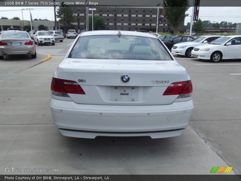 Alpine White / Beige 2008 BMW 7 Series 750i Sedan