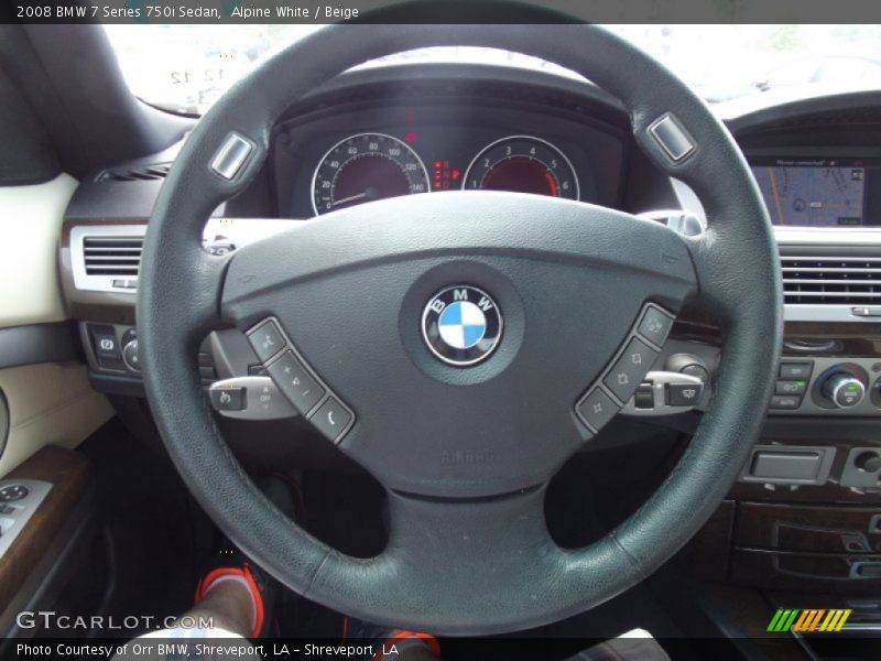 Alpine White / Beige 2008 BMW 7 Series 750i Sedan