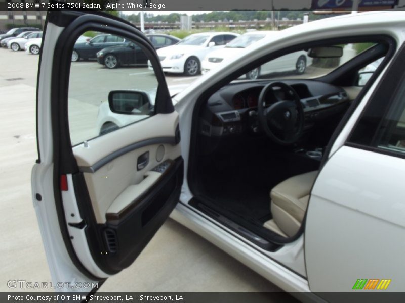 Alpine White / Beige 2008 BMW 7 Series 750i Sedan