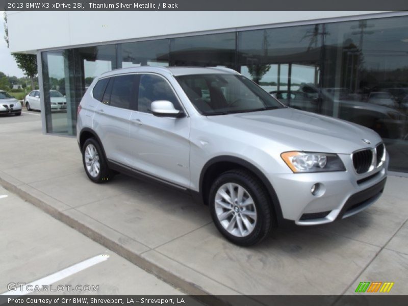 Titanium Silver Metallic / Black 2013 BMW X3 xDrive 28i