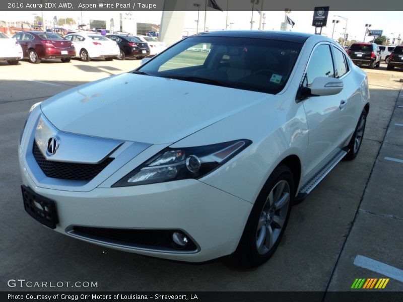 Aspen White Pearl / Taupe 2010 Acura ZDX AWD