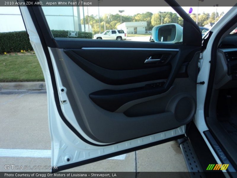 Aspen White Pearl / Taupe 2010 Acura ZDX AWD