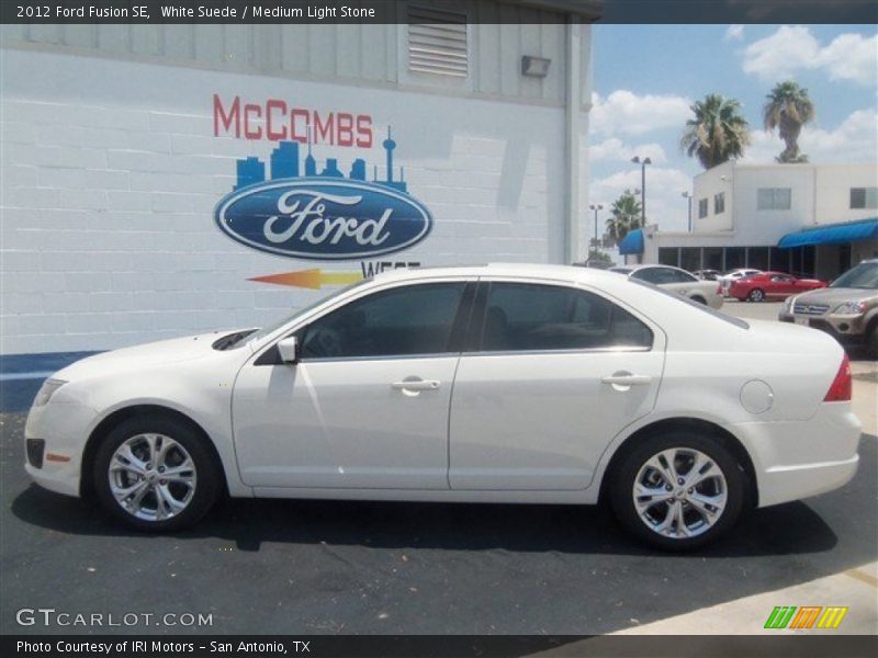 White Suede / Medium Light Stone 2012 Ford Fusion SE