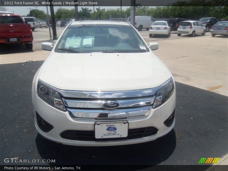 White Suede / Medium Light Stone 2012 Ford Fusion SE