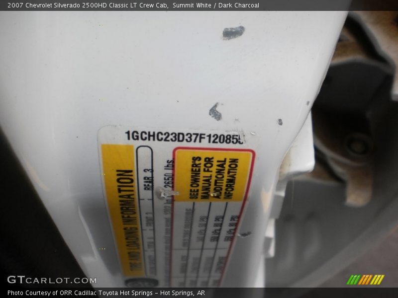 Summit White / Dark Charcoal 2007 Chevrolet Silverado 2500HD Classic LT Crew Cab