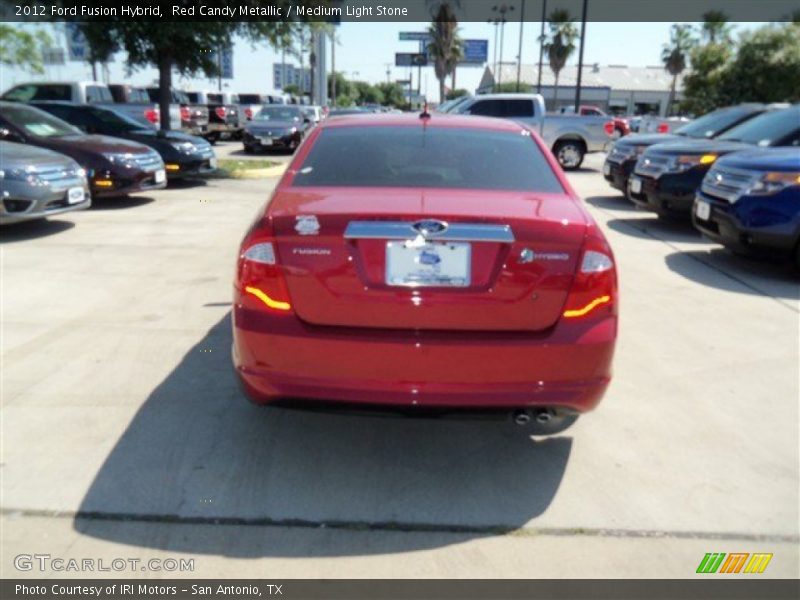 Red Candy Metallic / Medium Light Stone 2012 Ford Fusion Hybrid