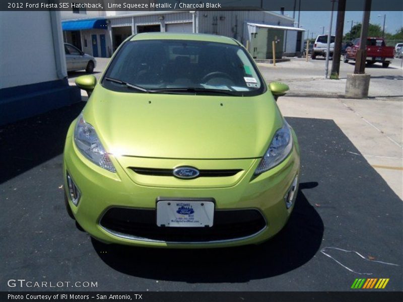Lime Squeeze Metallic / Charcoal Black 2012 Ford Fiesta SES Hatchback