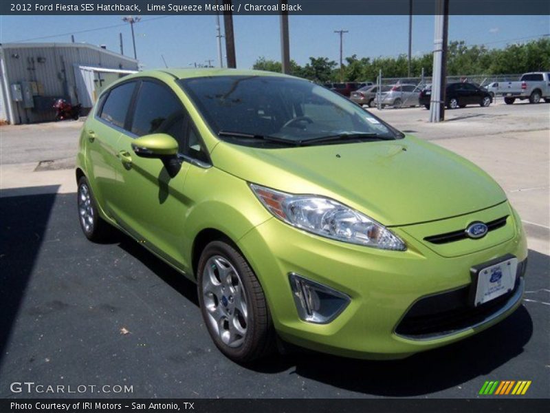 Lime Squeeze Metallic / Charcoal Black 2012 Ford Fiesta SES Hatchback