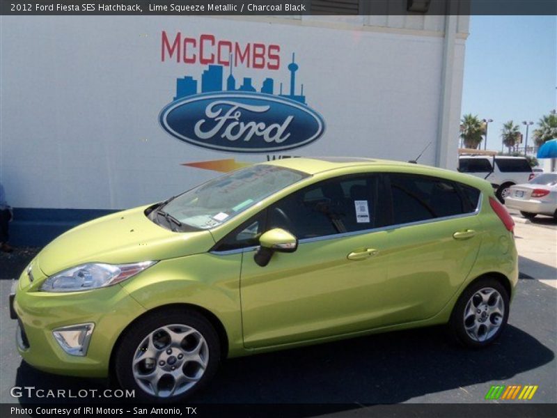Lime Squeeze Metallic / Charcoal Black 2012 Ford Fiesta SES Hatchback
