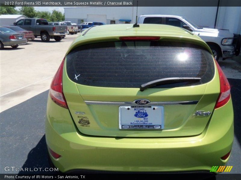Lime Squeeze Metallic / Charcoal Black 2012 Ford Fiesta SES Hatchback