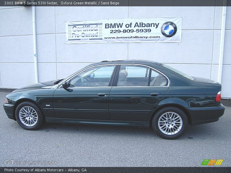 Oxford Green Metallic / Sand Beige 2003 BMW 5 Series 530i Sedan