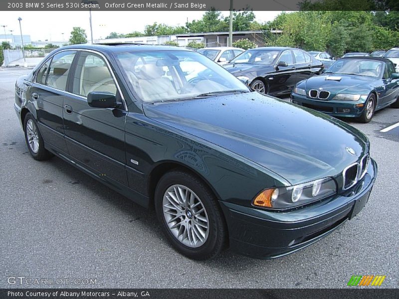 Oxford Green Metallic / Sand Beige 2003 BMW 5 Series 530i Sedan