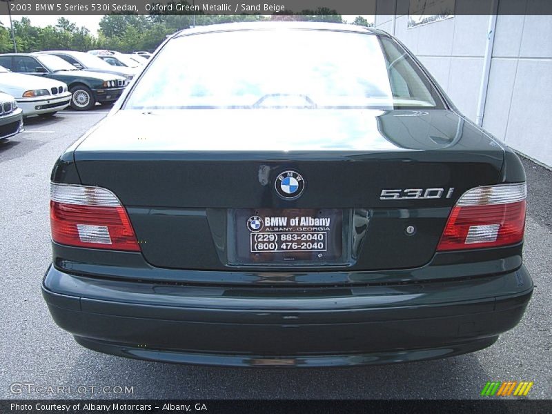 Oxford Green Metallic / Sand Beige 2003 BMW 5 Series 530i Sedan
