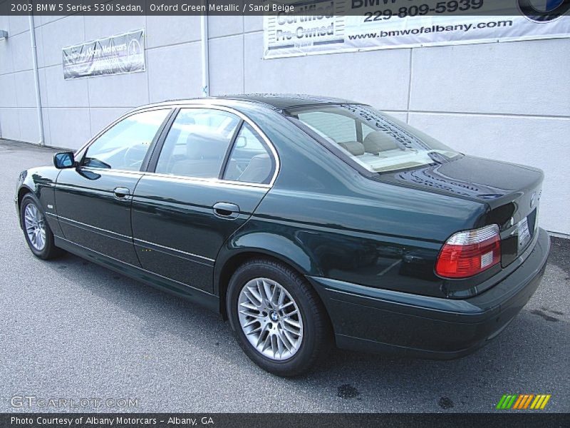 Oxford Green Metallic / Sand Beige 2003 BMW 5 Series 530i Sedan