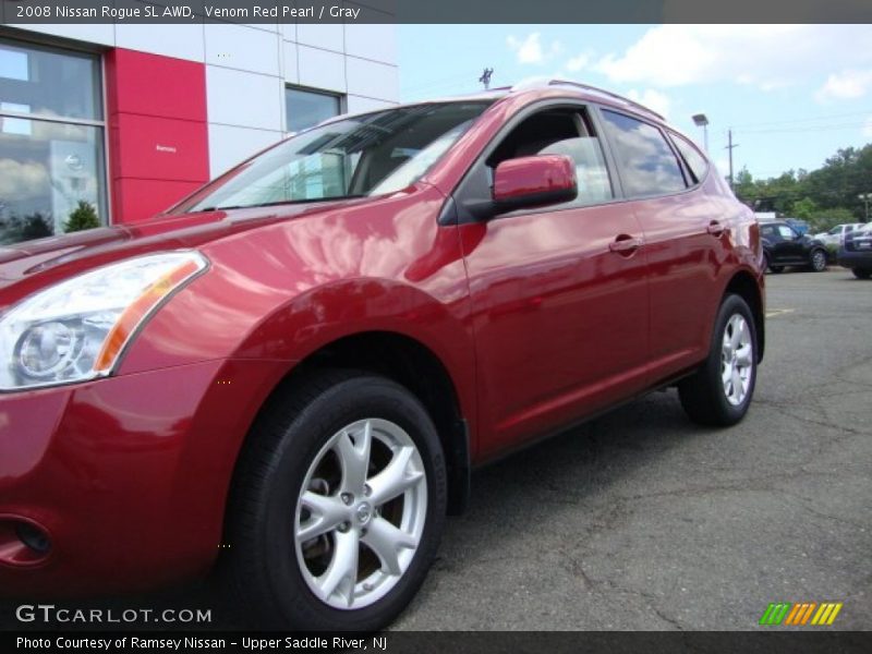 Venom Red Pearl / Gray 2008 Nissan Rogue SL AWD