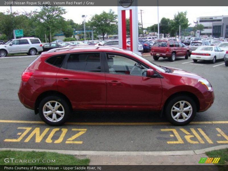 Venom Red Pearl / Gray 2008 Nissan Rogue SL AWD