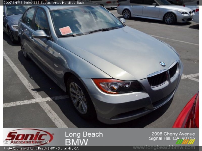 Arctic Metallic / Black 2007 BMW 3 Series 328i Sedan