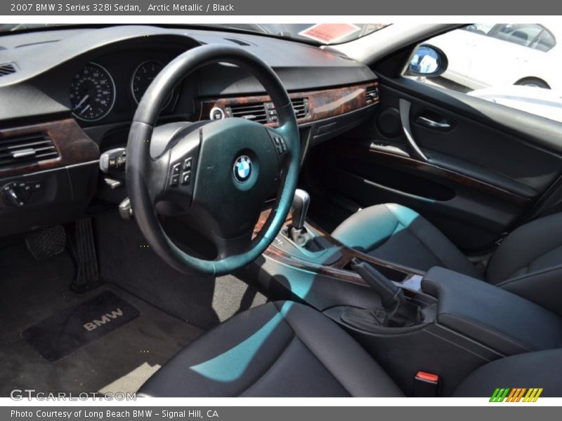 Arctic Metallic / Black 2007 BMW 3 Series 328i Sedan