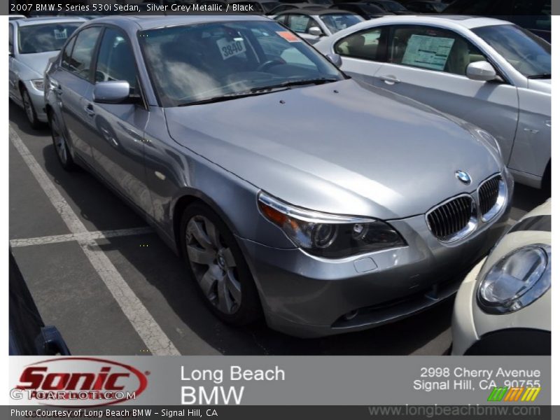 Silver Grey Metallic / Black 2007 BMW 5 Series 530i Sedan