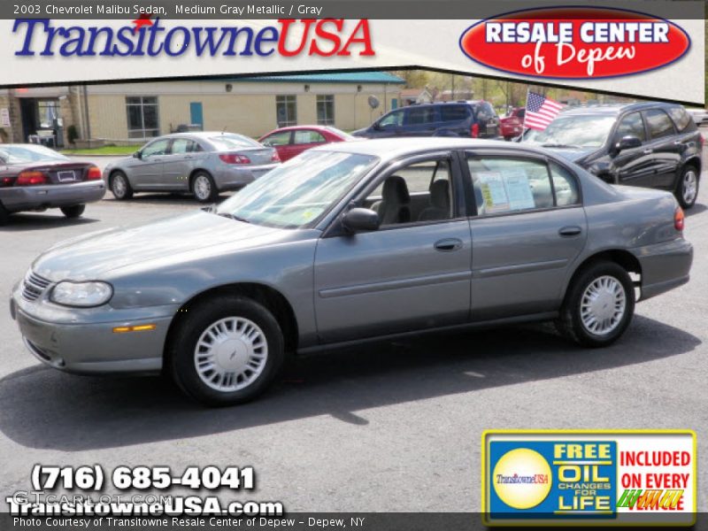 Medium Gray Metallic / Gray 2003 Chevrolet Malibu Sedan