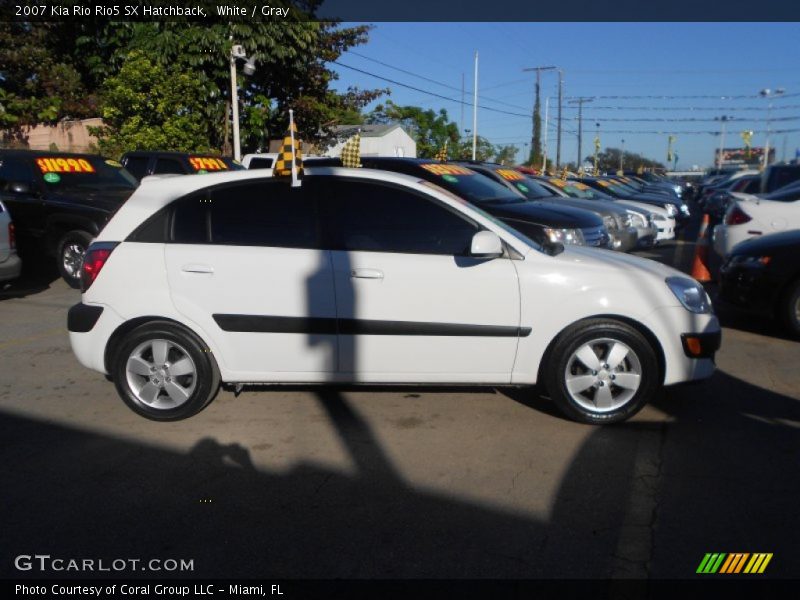 White / Gray 2007 Kia Rio Rio5 SX Hatchback