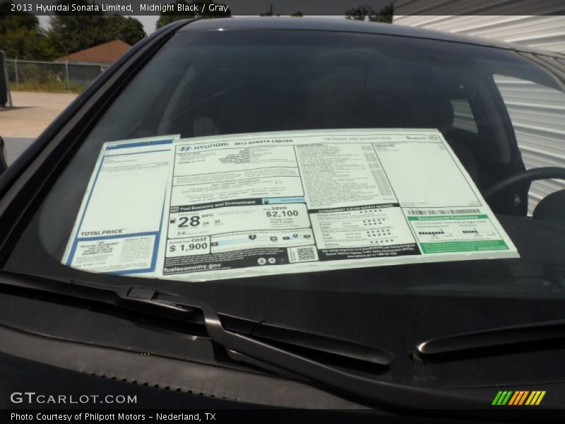 Midnight Black / Gray 2013 Hyundai Sonata Limited