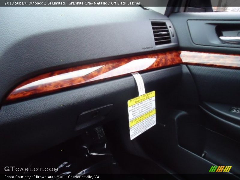 Graphite Gray Metallic / Off Black Leather 2013 Subaru Outback 2.5i Limited